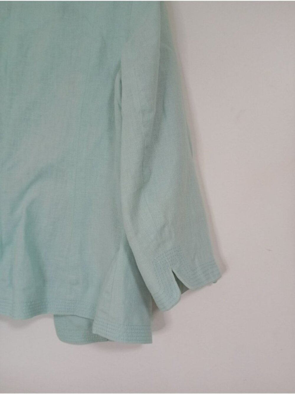Talbots Womens Light Mint Green Open-Front 100% Linen Blazer Size 6 Classic Fit - Picture 7 of 10